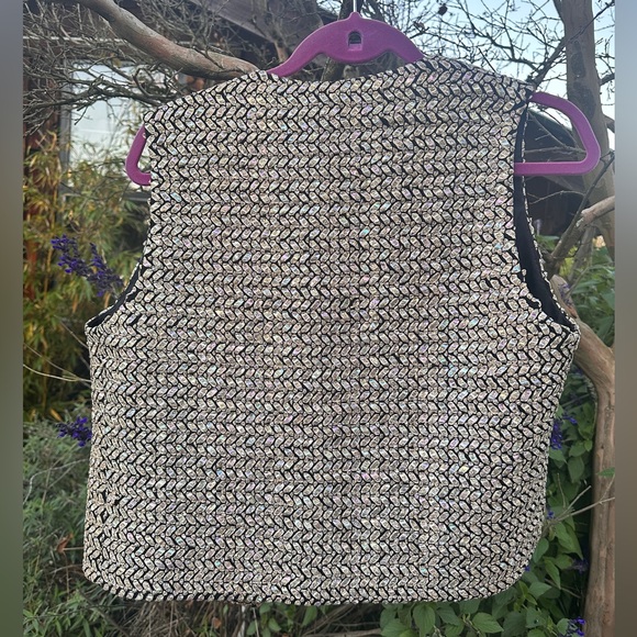 Funky Vintage Vest with Holographic Mylar - Picture 5 of 6